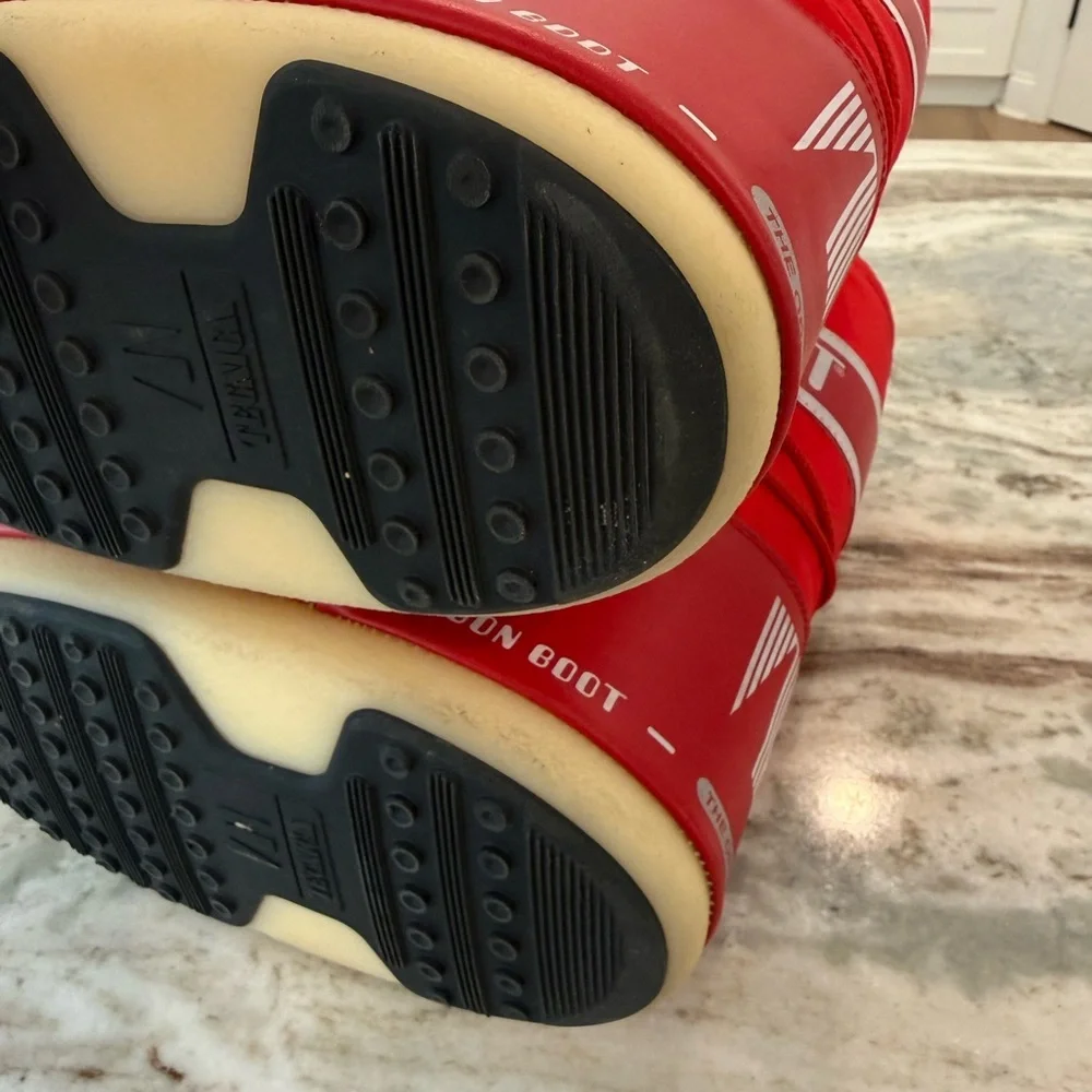 Moon Boot Kids Icon Red Padded Nylon Snow Boots Logo Size 31/34 US 13 - 2.5